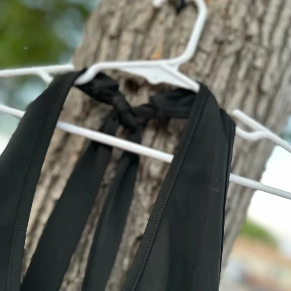 Edikted Goth Grunge Black Halter with Silver Chain Accents - Picture 4 of 7